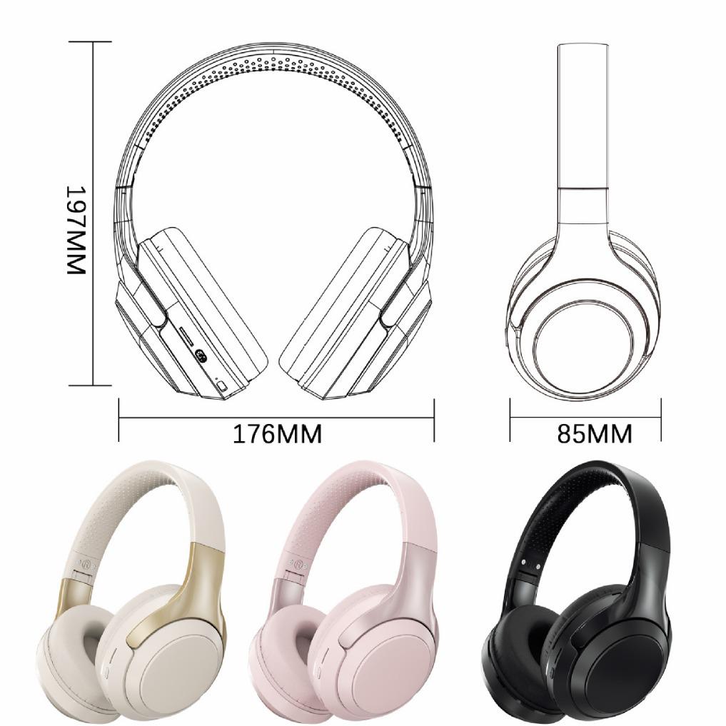 Noise-Cancelling Over-Ear Bluetooth Headphones with Heavy Bass, HIFI Sound, and Long Battery Life