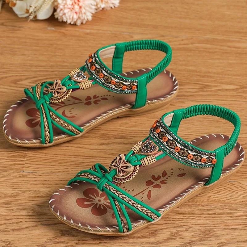 Fashion Women's Sandals Bohemia Style Women Flat Sandals Summer 2025 Sandalias De Mujer New Summer Shoes Woman Summer Footwear Female