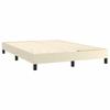 Sommier avec matelas - MAISON EXCLUSIVE - 140x200 cm - Similicuir crème - Ressorts ensachés - Tête de lit réglable