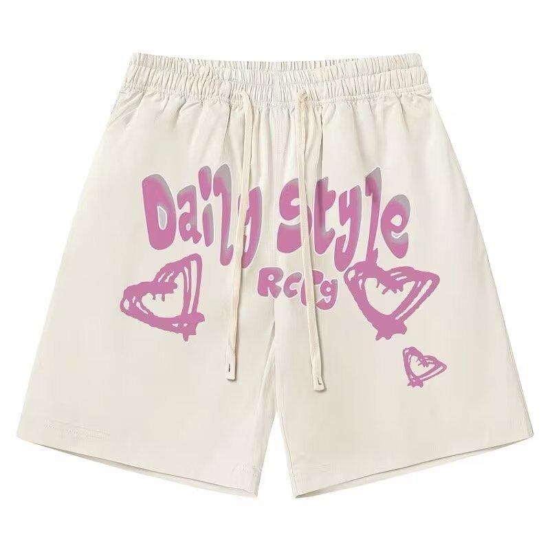 Fancy Style Studio High Street Shorts Heren Zomer Los en Casual Vijf-Kruis Broek Niche Design Rechte Sport Mouw Broek One size