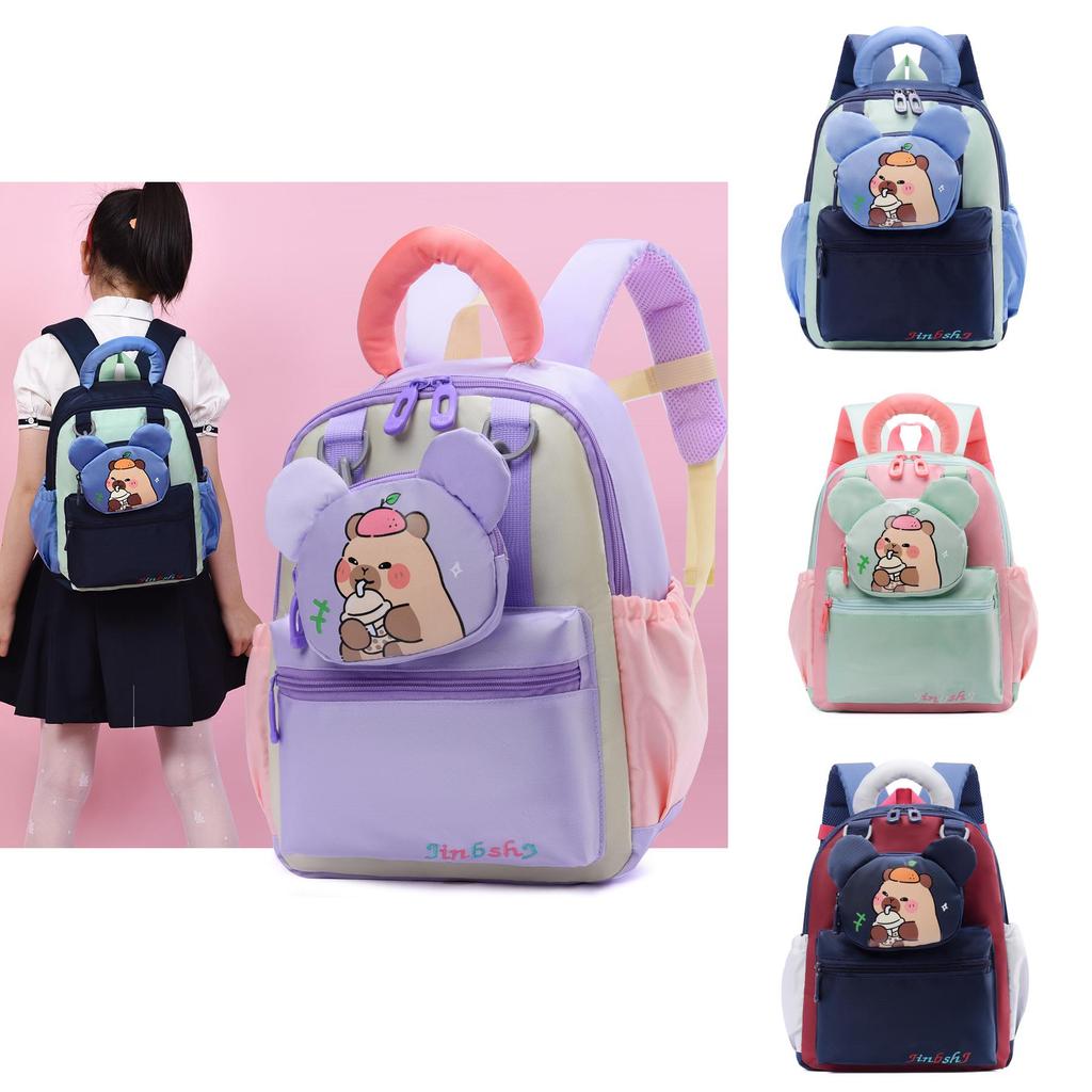 Preschooler School Bag With Cute Capybara Pattern And Ergonomic Arch Straps For Young Girls And Boys
