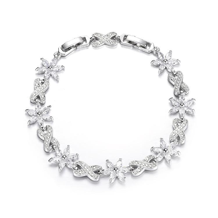 

Маленький нишевый подарок для подруги и лучшего друга, высококачественный браслет для женщин, модный и классический фиолетовый браслет с цветком глицинии и цирконием