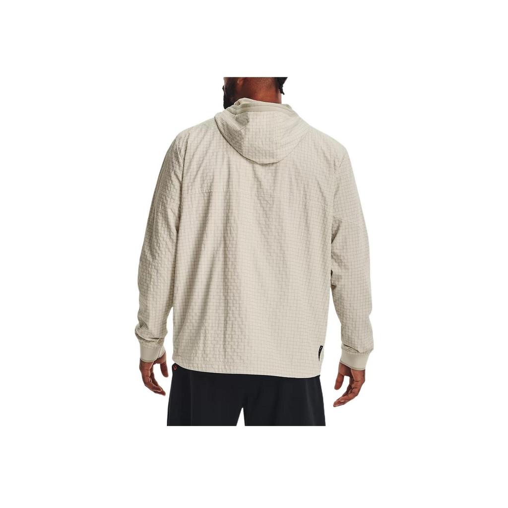Under Armour Rush Series Legacy Color Block Logo Training Zip-Up Jacket Men Jackets Lime White 1366186-279