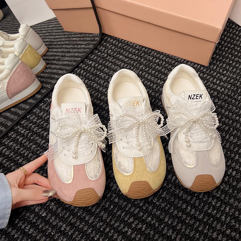 Fashion 2025 Spring New Bow Personality Fashion Casual Mesh with Comfortable Breathable Women's Shoes