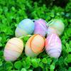6 Pcs/set Brightly Colored Easter  Eggs Lightweight Simulation Egg Pandent With Rope Reusable Diy