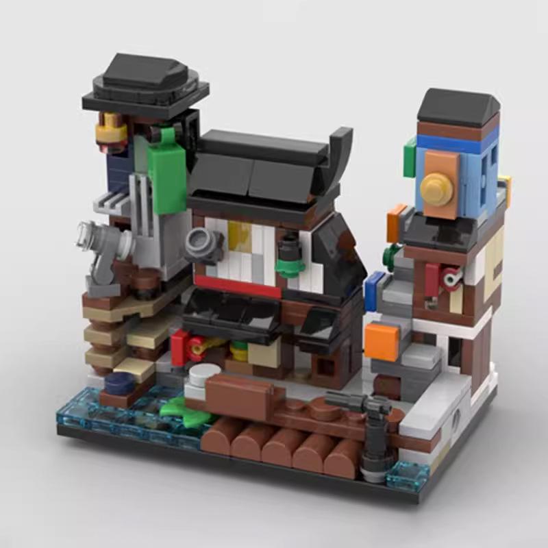 Compatible With Building Blocks MOC-108555 Mini Dock Miniature Assembled Model Building Ornaments