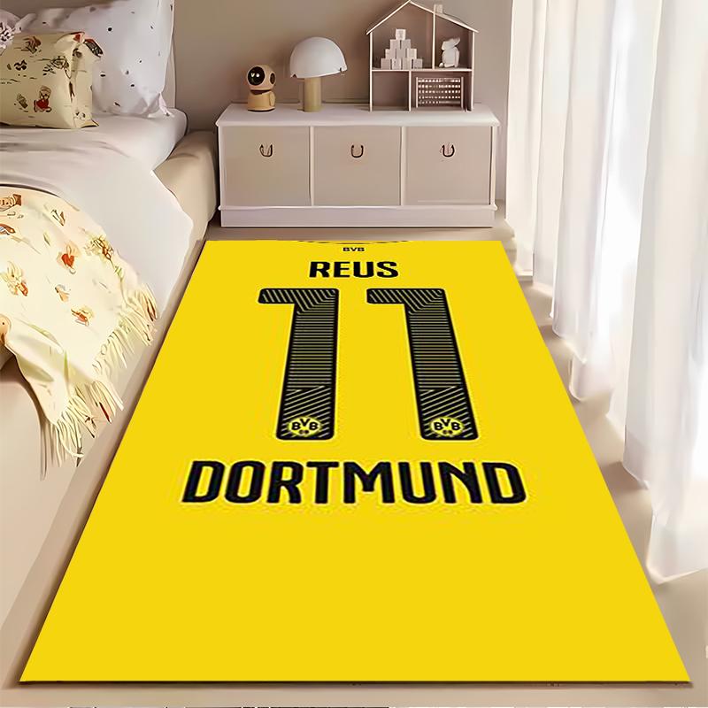 Sports Area Rug, Marco Reus Dortmund 11 Yellow Jersey Number Poster, Fan Cave Decor, Non-Slip Mat