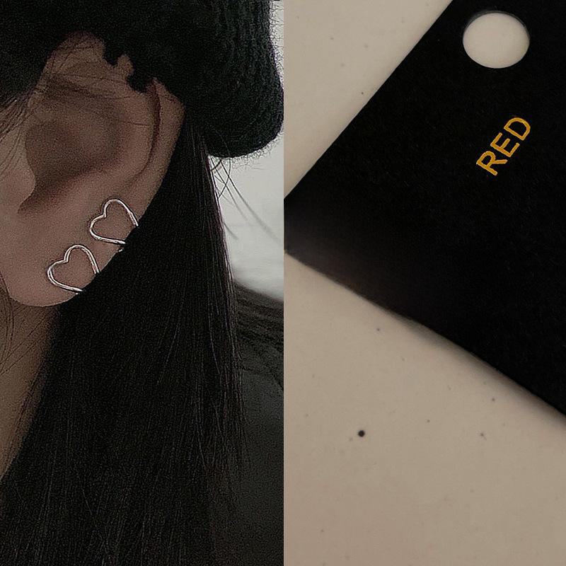 Agrafă minimalistă pentru urechi inimă pentru femei: Nu este nevoie de piercing, bijuterii șic în stil celebritate pe internet.