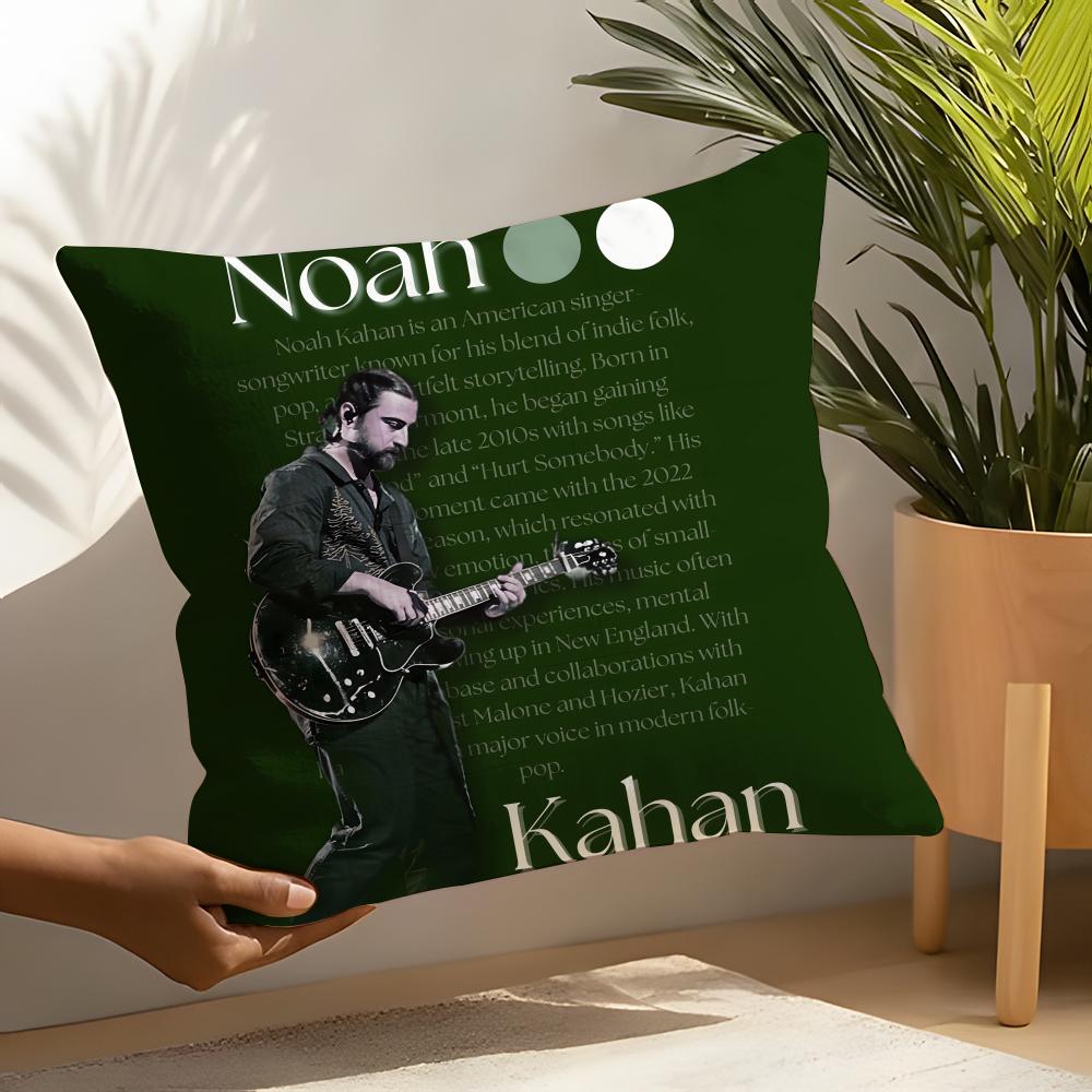 Folk Singer Music N-Noah Kahan 2 Pillow Case Linen Cushion Covers For Decorative Sofa Home Pillows Case Car Chair Pillows Cases