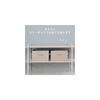 YAMAZEN Storage Boxes, Set of 2, Wooden Handles, Linen-like Fabric Front, Compatible with Color