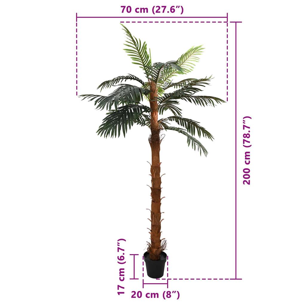 Artificial Cocus Palm Tree Green 70 x 20 x 200 cm