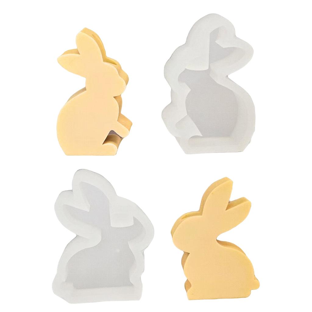 Rabbit Candlestick Silicone Mold Gypsum Plaster Mold Easter Candle Holder Molds for DIY Jewelry Organizer Home Decor