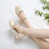 New Style Flip-flops, Versatile, Adjustable Strap, Round Toe, Thick Heel, High Heels, Women's Shoes