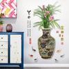 Vintage Chinese Style Ceramic Vase Wall Sticker for Living Room Hallway Entrance Background Home Decor
