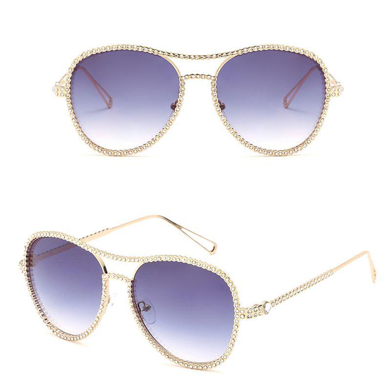 Occhiali da Sole Quadrati Oversize da Donna Glamour con Lussuoso Design della Montatura Bling
