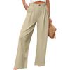 Women's Casual Fashion Wide Leg Pants High Waist Long Wide Leg Pants Button Long Pants With Pockets Casual Pants