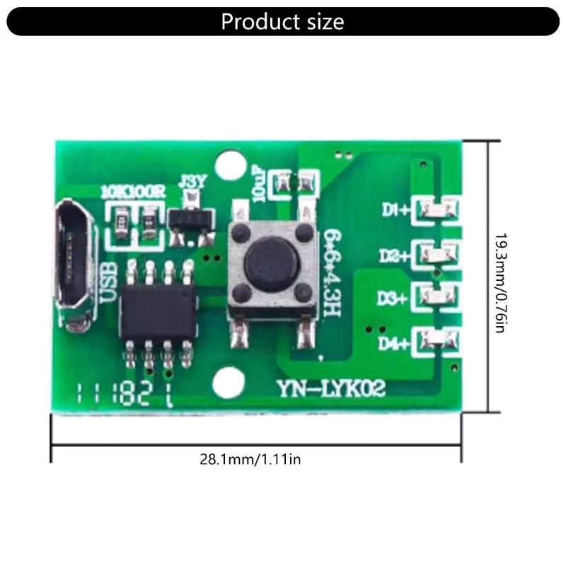 Flashlight Driver Board Headlight Circuit Board Charging Port 3-5W Modified Accessories Fishing Light Circuit Board