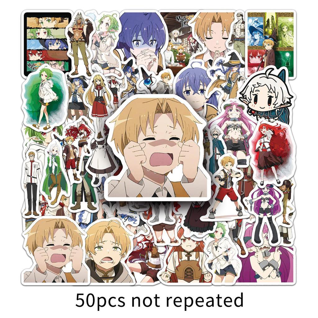 Mushoku Tensei Graffiti Stickers - 50 Waterproof Anime Decorations for Phone Cases & Suitcases