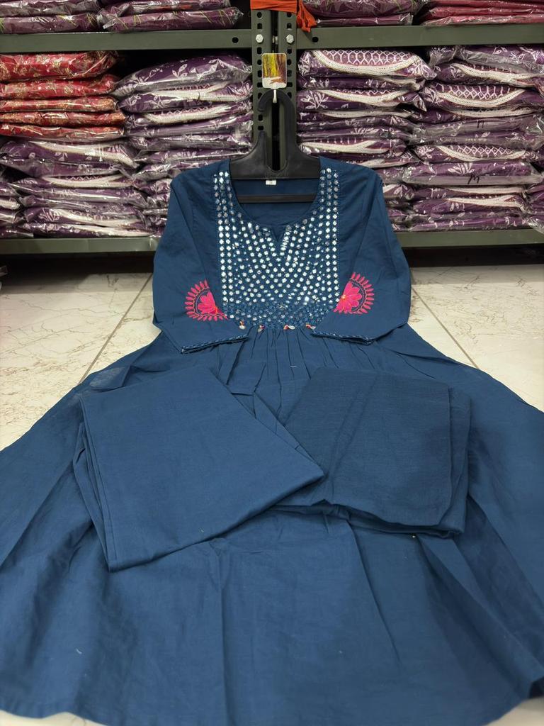 Women Cotton Top Tunic Kurta Pant Dupatta Set Indian Bollywood Party Wear Ethnic Kurti Salwar Suit