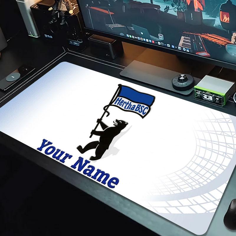 Hertha BSC Custom Name Large Size Mouse Pad Large Gaming Table Cushion Non-slip Laptop Tablet Big Mousepad XXL Mat Mini PC Playmat With Lock edge