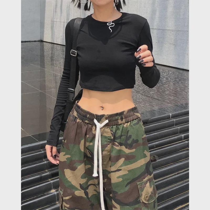 2024 American Retro Camouflage Slim Hip-Hop Overalls Women's Casual Trendy Leggings