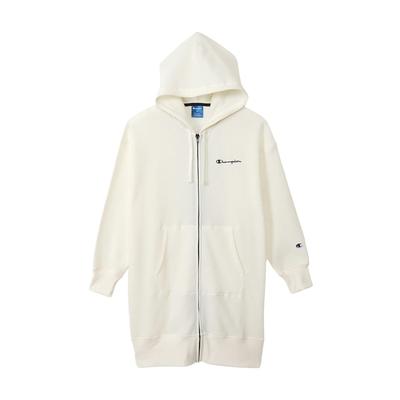 Parka Long Sleeve Moisturizing Script Logo Zip Hooded Shirt Sports M [Champion] Women's CW-YS405 Off-White