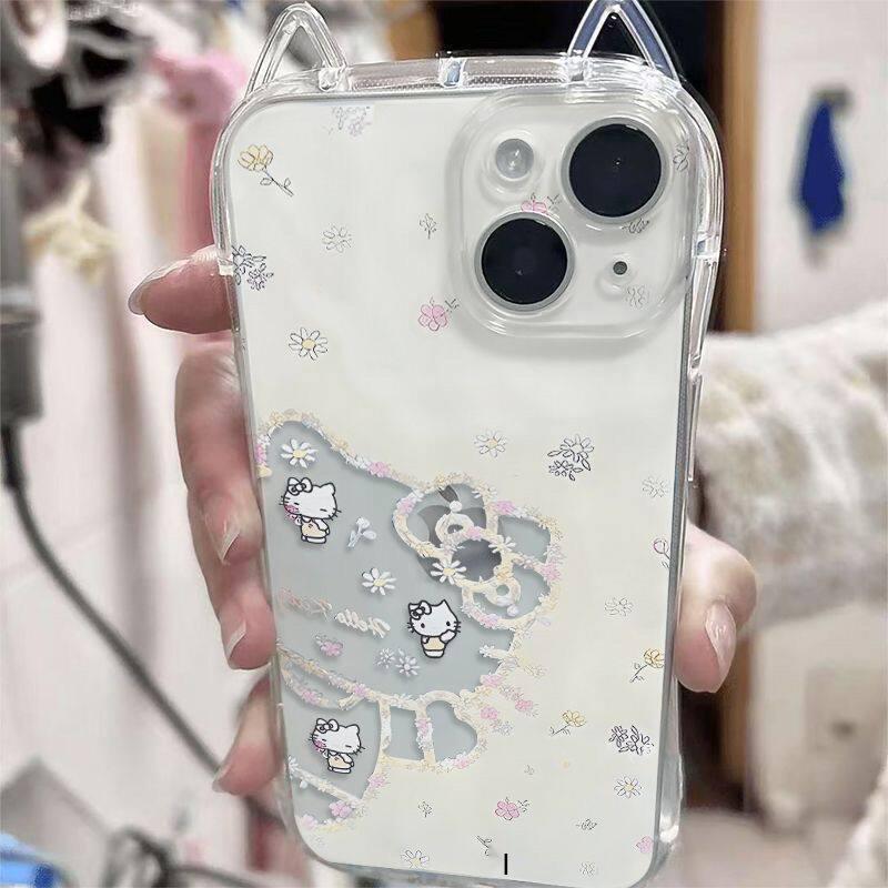 Apple 17 Clear Cat Ear Case for iPhone 15/14/13/Pro/ProMax