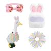 Easter Porch Geese Dress Costume Includes Hat Bowtie and Dress Festival Geese Statue Clothing for Garden Yard Decoration