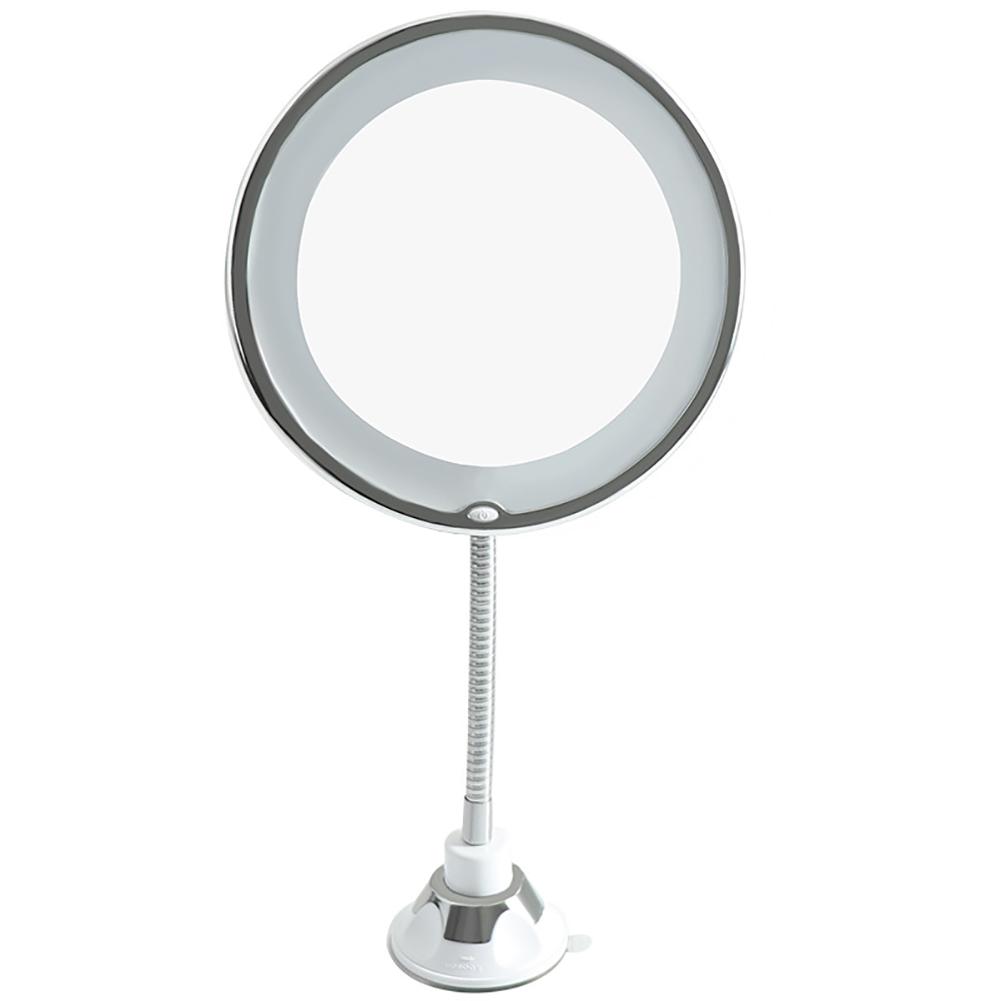 Suction Cup LED Mirror with Light Round Portable Mirror 5 times mirror box