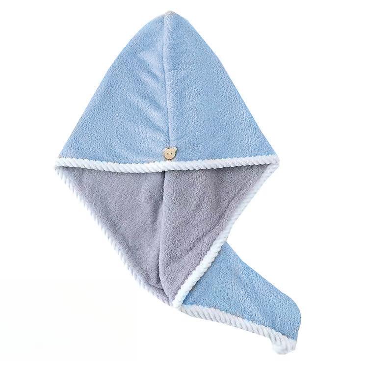 

Быстросохнущее полотенце-тюрбан из микрофибры для волос Мягкое впитывающее, Современный однотонный узор, Незаменимое для дома и ванной, Ультратонкое волокно, Трикотажное полотно double-deck синий