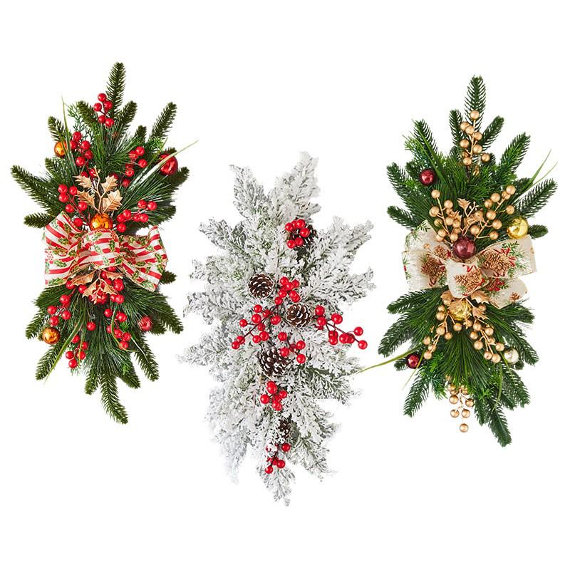 Weihnachtsszene Rattan Treppen- und Türhängekranz Ornament für Kamin, Einkaufszentrum, Hotel