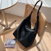 Korean casual soft pu leather commuter Tote bag large capacity niche designer fashi shoulder underarm bag female purse handbag