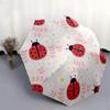 1 st Ladybug Blommig Mönster Paraply med Plast Handtag, Lämpligt för Alla Årstider ParaplyPT460