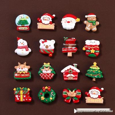 Älteres Weihnachtskarneval-Cremekleber Haarspangen-Ornament Harz DIY-Zubehör