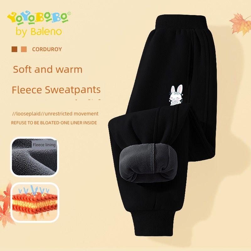 Baleno Kids Ybb Series Girls' Pants with Fleece Lining Children's Winter Sports Pants 2025 New Girls' Trousers