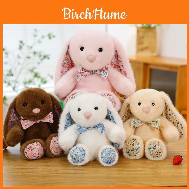 Cute Floral Bunny Plush Toy With Soft Short Pile For Children And Gift Giving