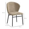 Set of 2 dining chairs padded seat in linen-look fabric stable steel legs modern design light brown