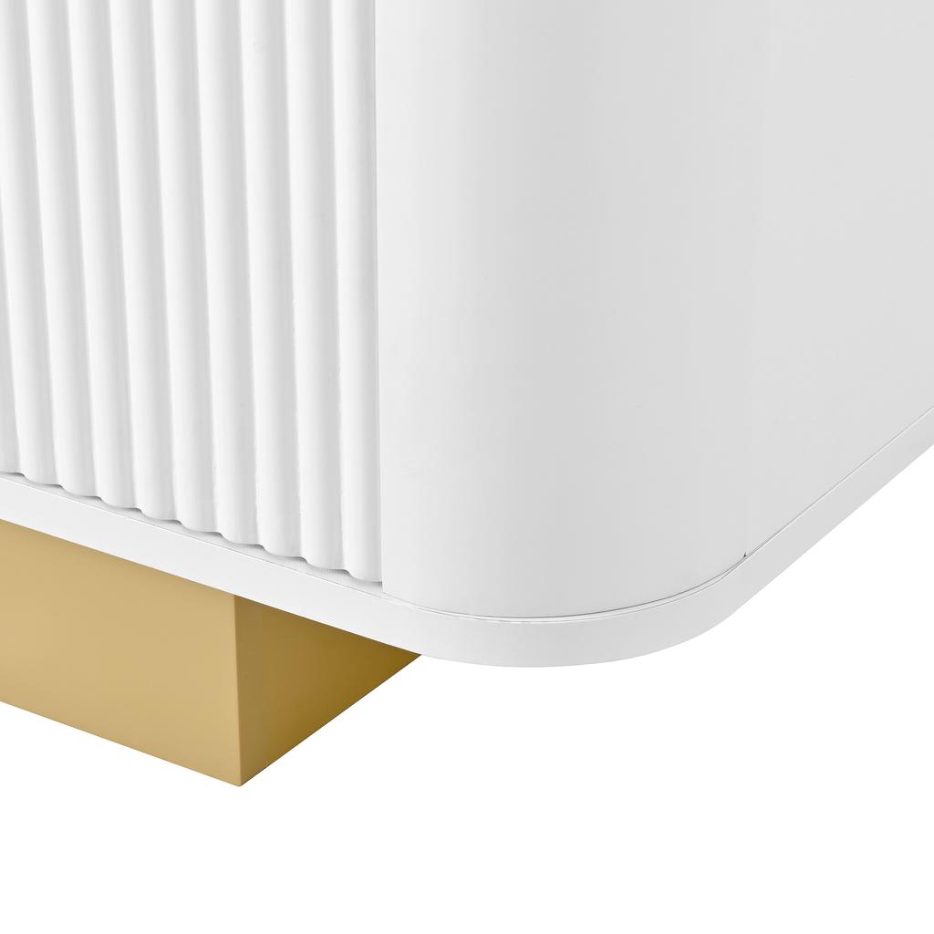 Nízká TV skříňka 170 cm (Dlouho) | Moderní nízká TV skříňka s úložným prostorem – Zaoblený design, Správa kabelů, Texturovaná přední strana – Obývací pokojová AV skříňka