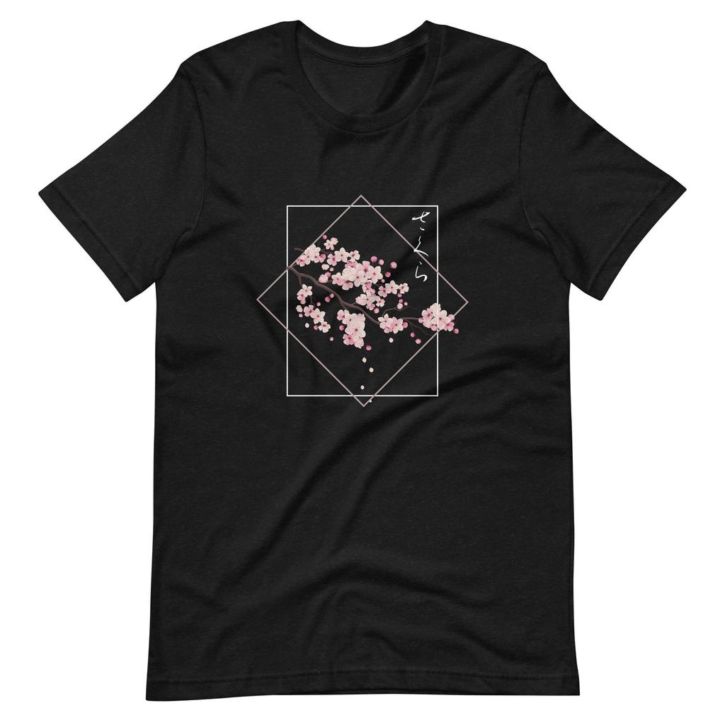 Summer Men's Wear Japanese Sakura Art Unisex Design Print T-shirt Soft Comfortable Street Hip H