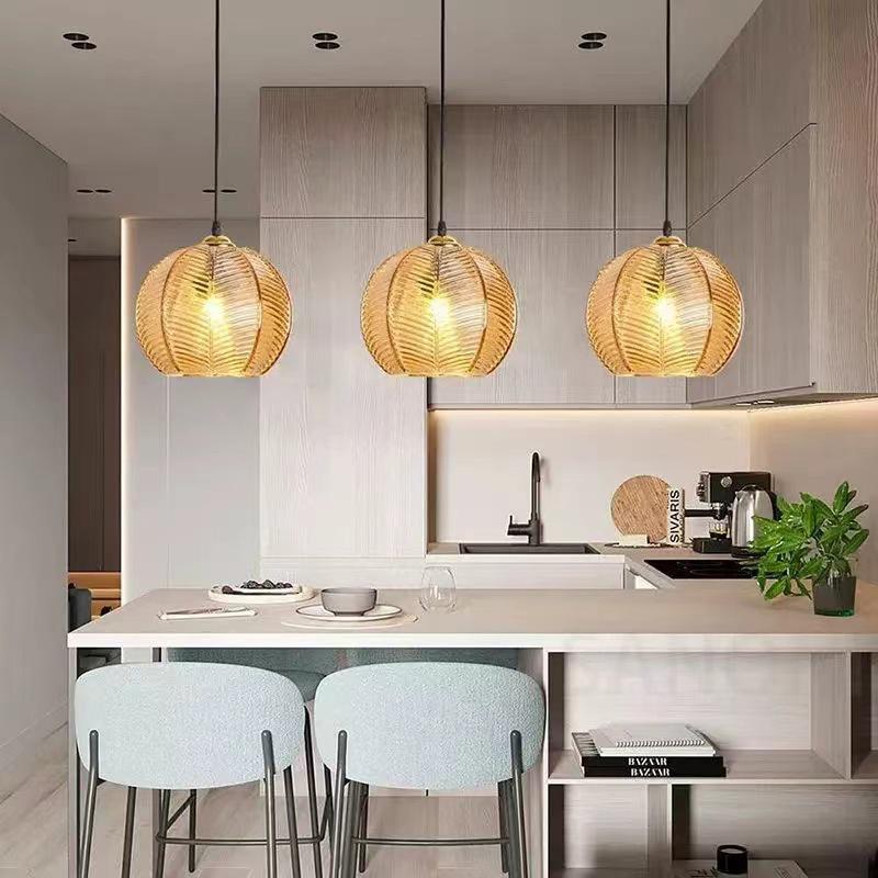 Designer Green Leaf Glass Pendant Light for Modern Spaces
