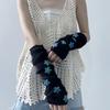 Casual Warm Gloves Stretchy Gloves Adult Knitted Arm Warmer Half Finger Gloves Knits Gloves for Cold Weather Cycling