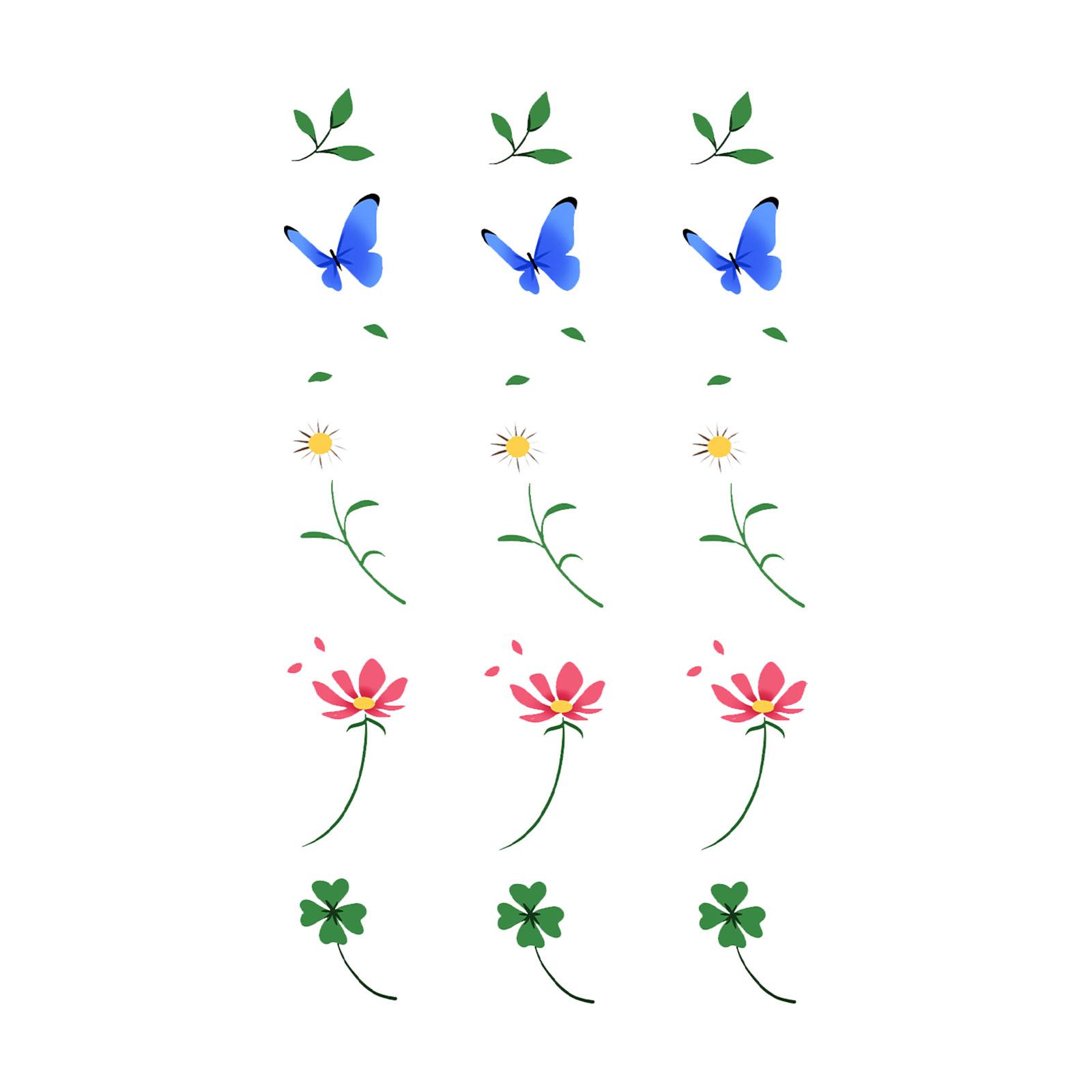 

High-End Feeling Small, Fresh And Beautiful Colorful Butterfly Flower Hand Collarbone Simulation Flower Tattoo Sticker 7*10CM