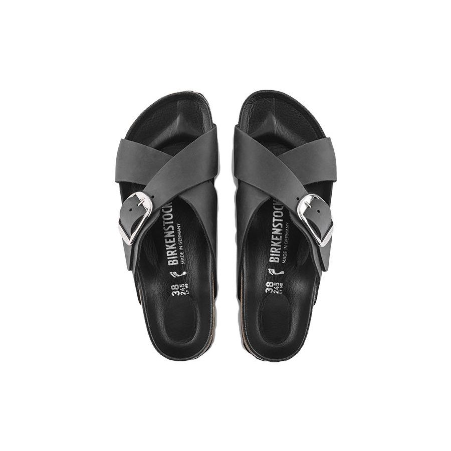 Birkenstock Siena Cross Strap Single Buckle Fashion Sandals Women Sandals Black 1020156