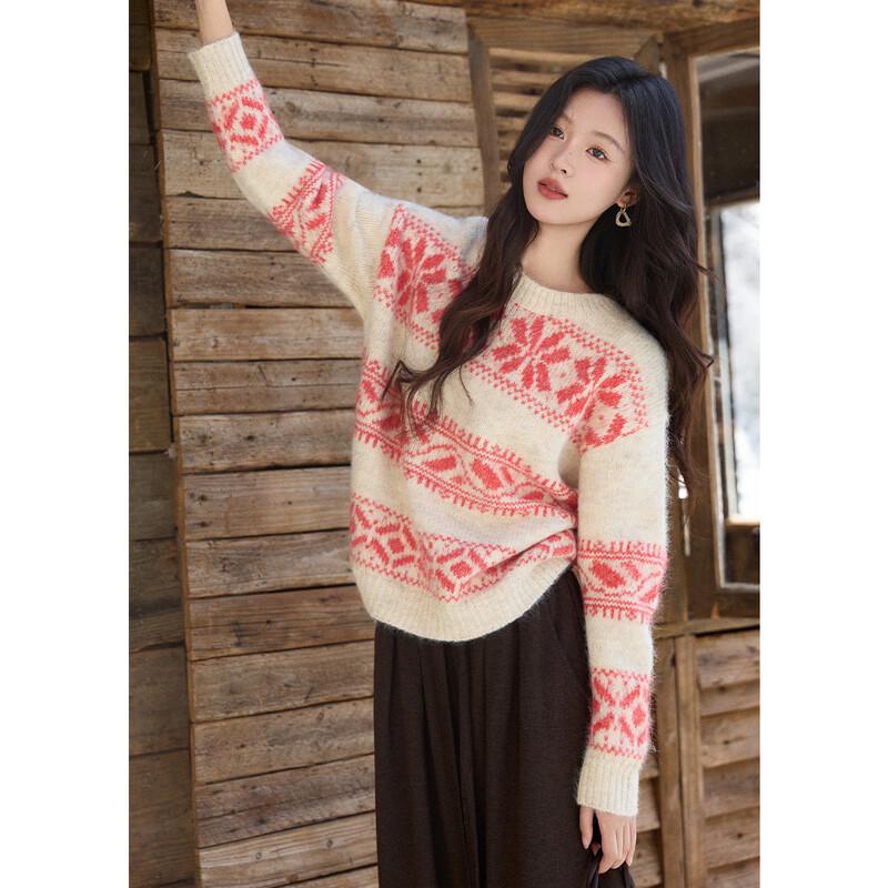 Women's Geometric Jacquard Knit Sweater