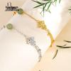 S925 Sterling Silver Hetian Jade Butterfly Bracelet - Women's Chinese Style High-End Round Bead Chain Jewelry.