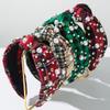 Fashionable Classic Plaid Fabric Headband Women's Nail Bead Rhinestone High-end Feeling Small Fragrance Hair Accessory
