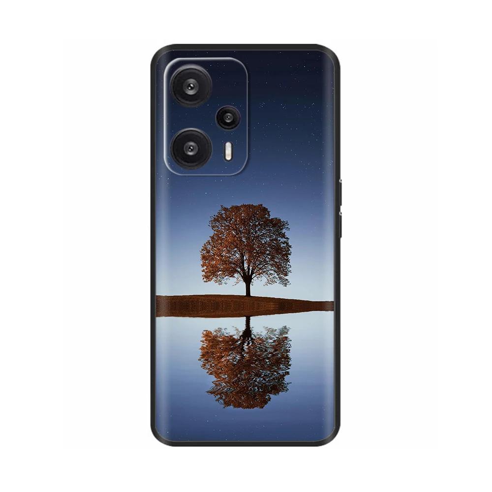 Black Silicone Case For Xiaomi Poco F5 Case For Poco F5 Pro Printed Phone Cover for Xiaomi Poco F5 5G PocoF5 Shockproof Shell