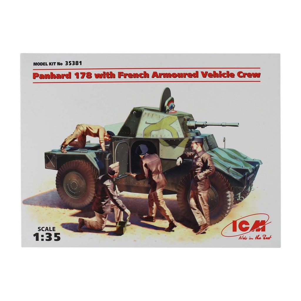 ICM French Panhard Armored Vehicle with Armored Vehicle Crew Plastic Model 35381 1/35 AMD-35 (178)
