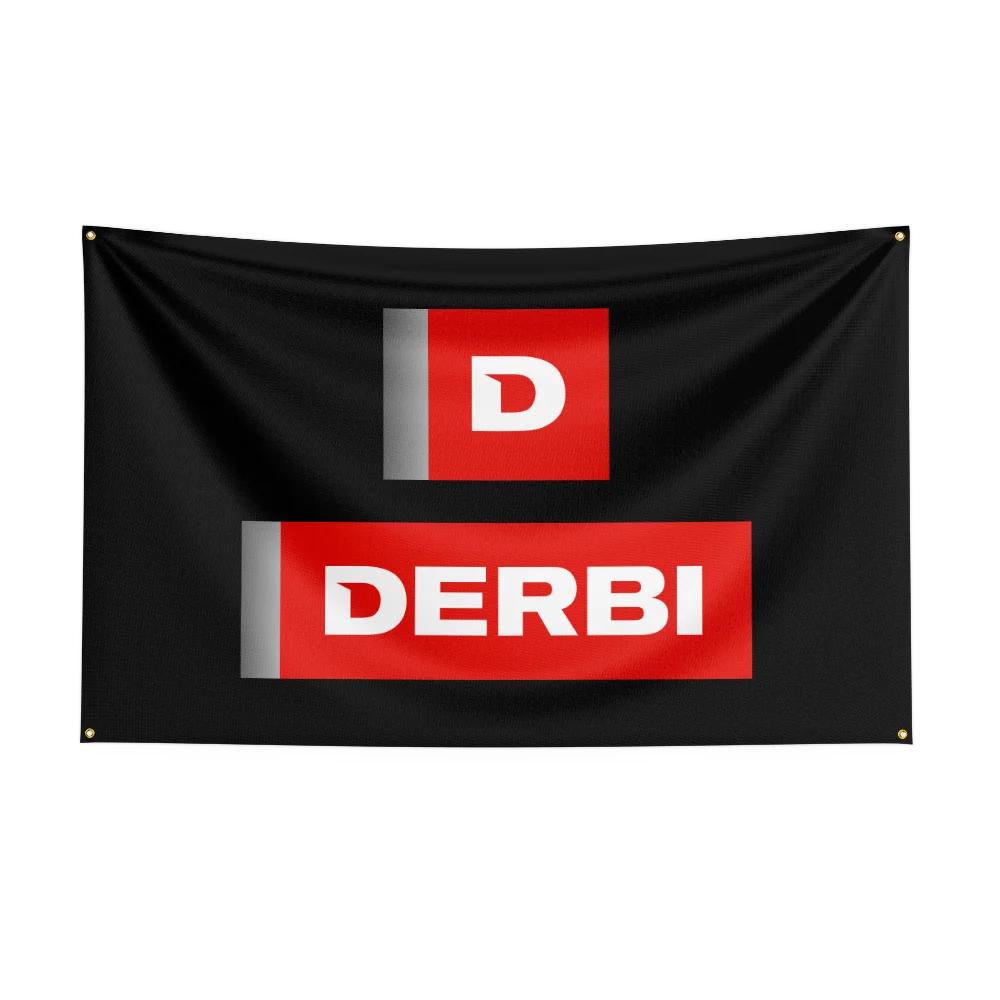 3x5 Ft DDerbi Motorcycle Flag Polyester Digital Printing Banner for Garage Wall Art Out Door Decoration With Brass Grommets
