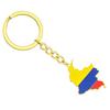 Gold/Silver Pendant Keychain Colombian Map Flag Key Rings Accessory for Women